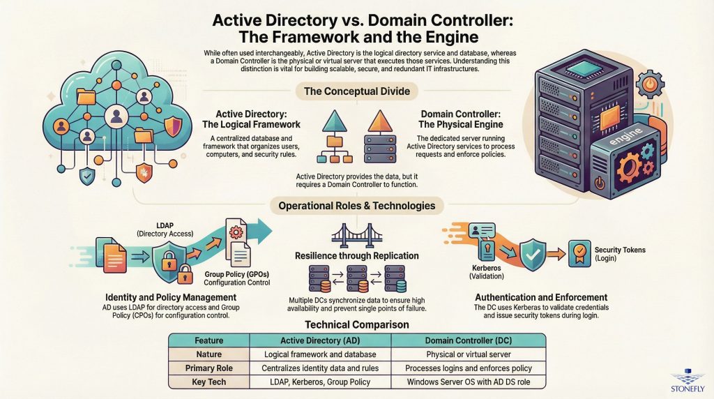 Active-Directory-vs-Domain-Controller