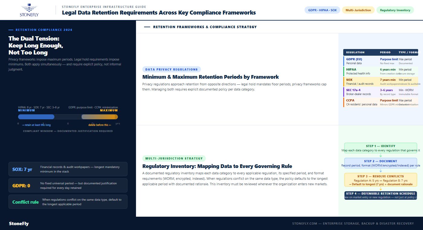 Legal Data Retention Requirements Across Key Compliance Frameworks